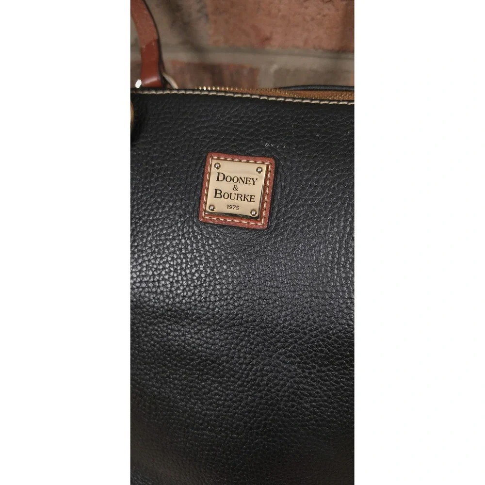 Dooney & Bourke Black Pebbled Leather Tassel Shopper Tote Bag Purse Handbag